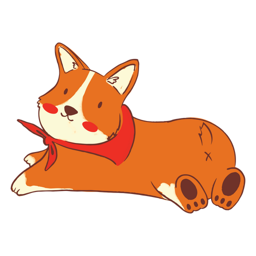 Cute bandana corgi dog PNG Design