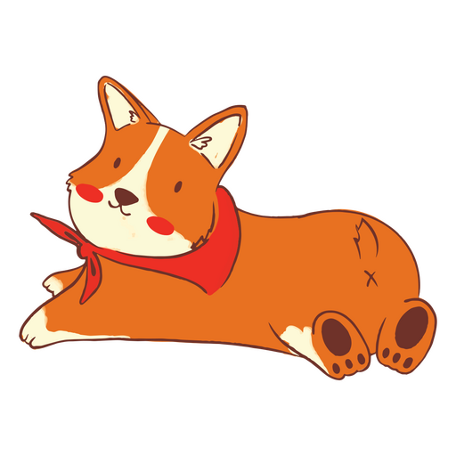 Lindo perro corgi bandana Diseño PNG