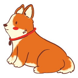 Cute sat corgi dog PNG Design