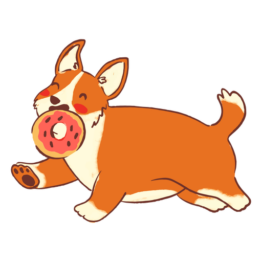 Cachorro fofo de rosquinha corgi Desenho PNG