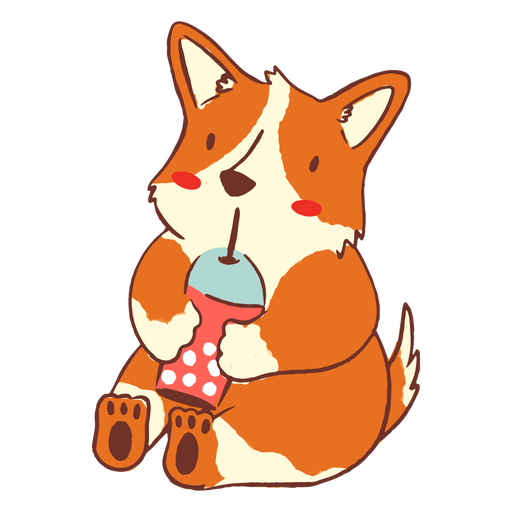 Süßer Corgi-Smoothie-Hund PNG-Design