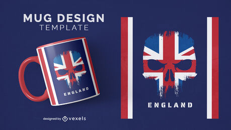 Reino Unido Inglaterra design de caneca de caveira