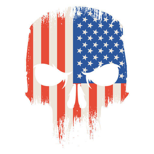 Skull shaped american flag PNG Design