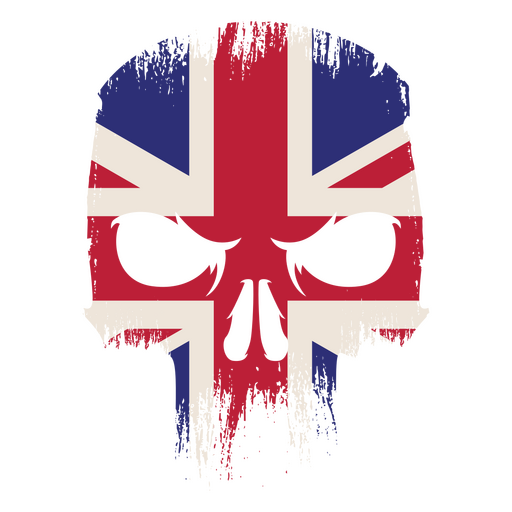 Grunge britischer Schädel PNG-Design