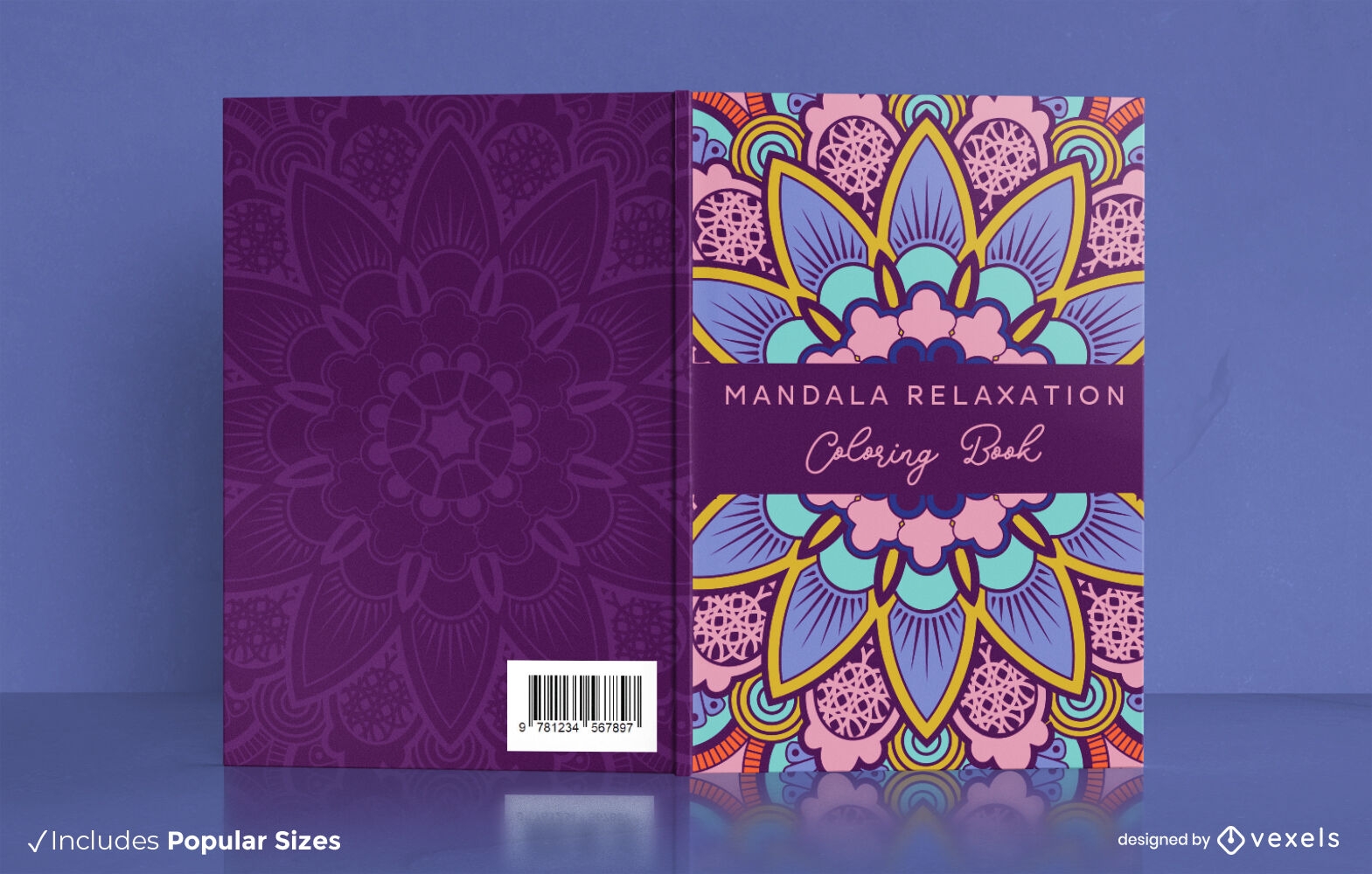 Design de capa de livro de relaxamento de mandala