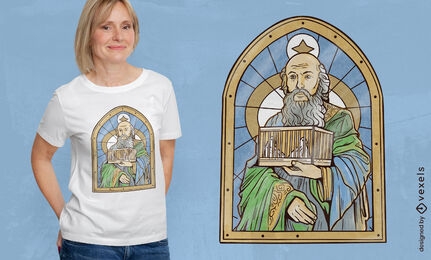 Window saint with birds t-shirt design