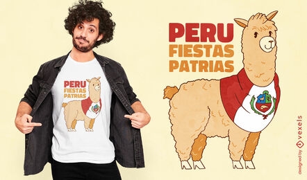 Llama animal from Peru t-shirt design