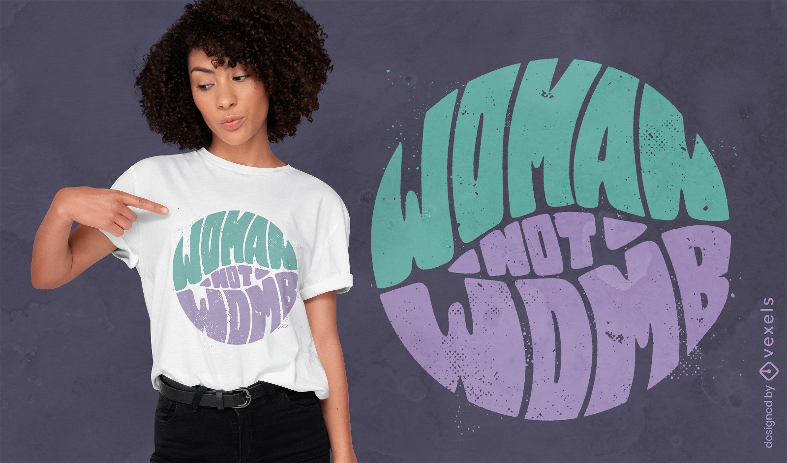 Design de camiseta de citação de mulher não útero