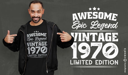 Vintage 1970 T-Shirt-Design in limitierter Auflage