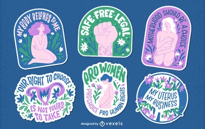 Pro choice uterus sticker set