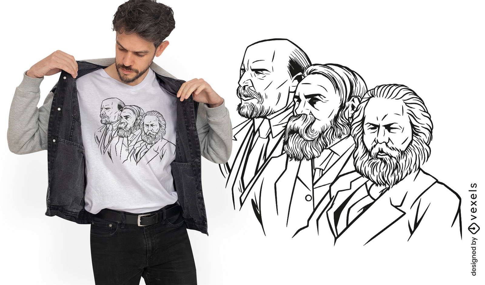 Three old men in suits t-shirt design