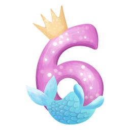 6 Mermaid Watercolor Number PNG & SVG Design For T-Shirts