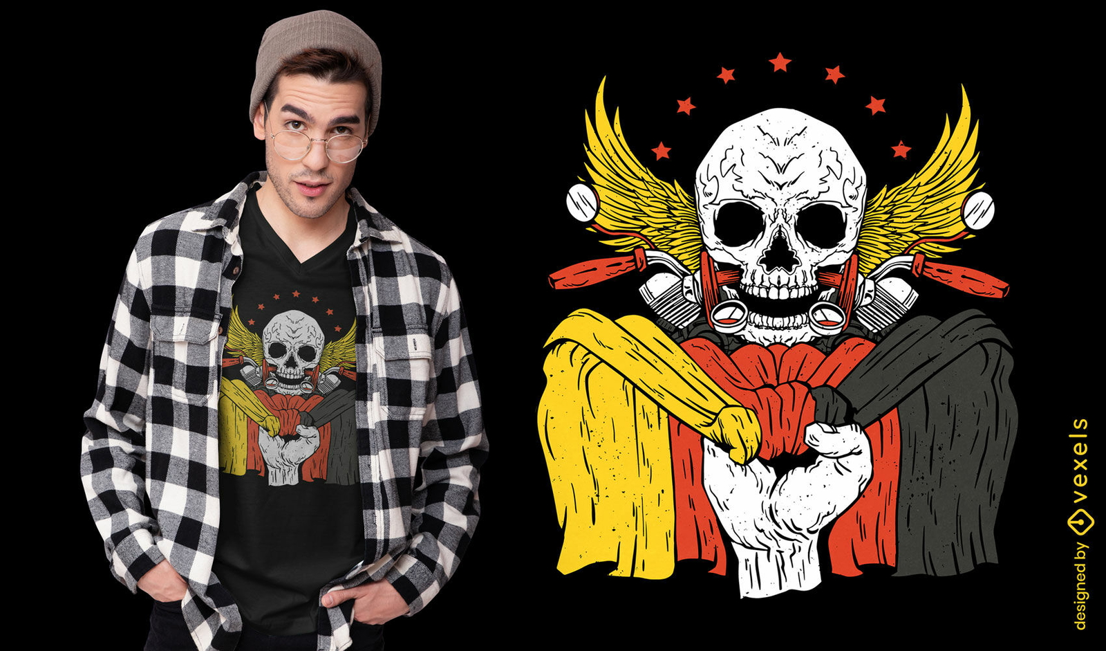 German flag and skull t-shirt design