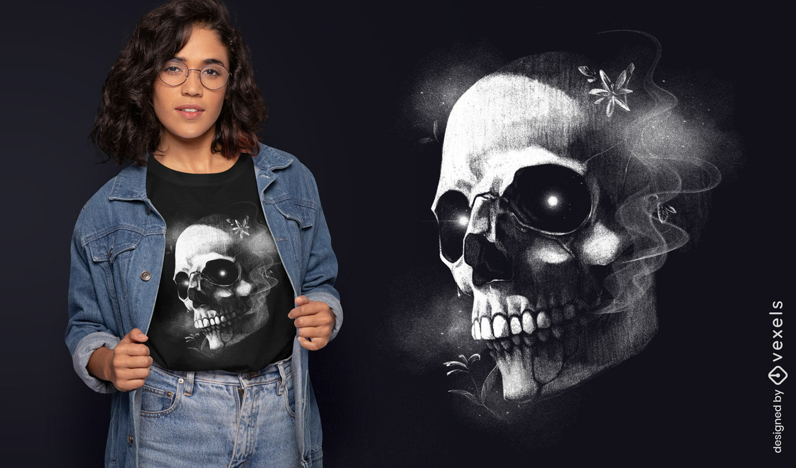 Dise?o de camiseta de calavera de terror espeluznante