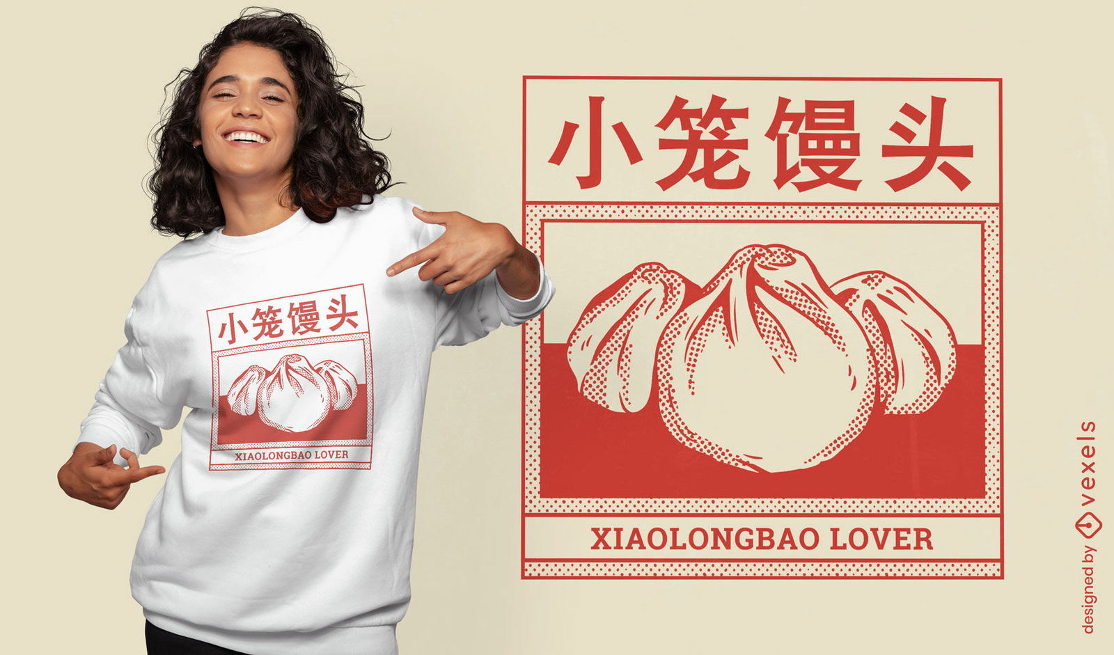 Asian food xiaolongbao t-shirt design