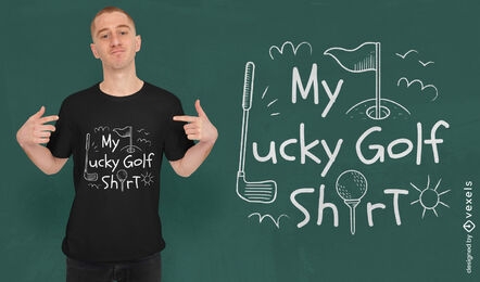 Lucky golf shirt doodle t-shirt design
