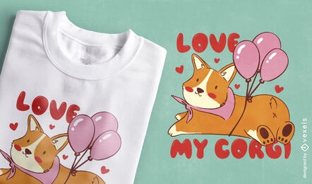 Love my corgi cute dog t-shirt design
