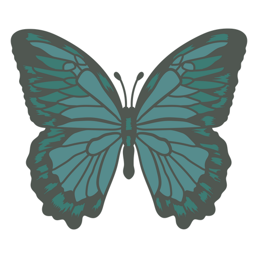 Hermosa mariposa de tonos verdes Diseño PNG