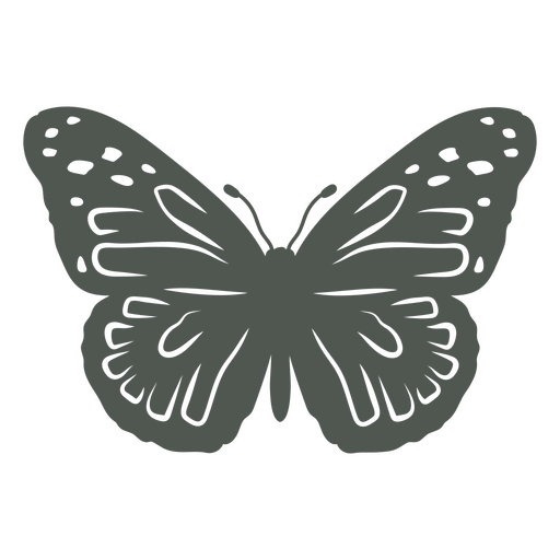 A shadowy silhouette of a butterfly PNG Design