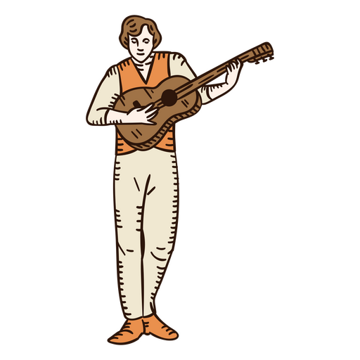 Zirkus-Gitarren-Mann-Charakter PNG-Design