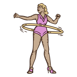 Circus hoop woman character PNG Design Transparent PNG