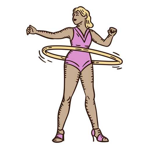Circus hoop woman character PNG Design
