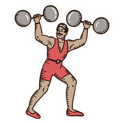 Personagem de halterofilista de circo Desenho PNG