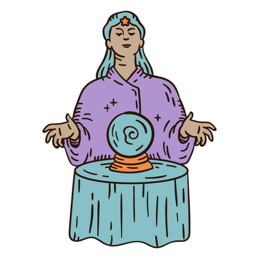 Personaje de mujer mística de circo. Diseño PNG