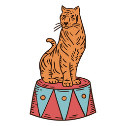 Circus tiger character PNG Design
