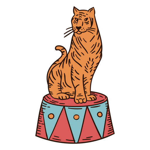 Zirkus-Tiger-Charakter PNG-Design