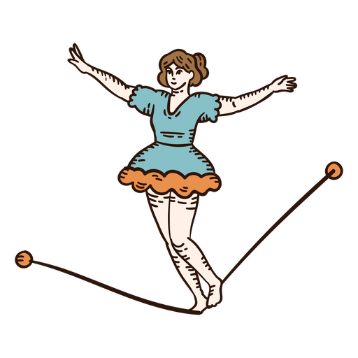 Carácter de mujer de equilibrio de circo Diseño PNG