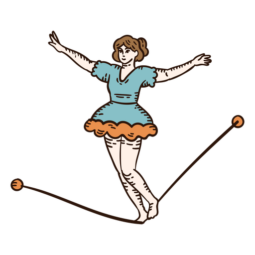 Circus balance woman character PNG Design