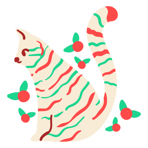 Cat peppermint PNG Design