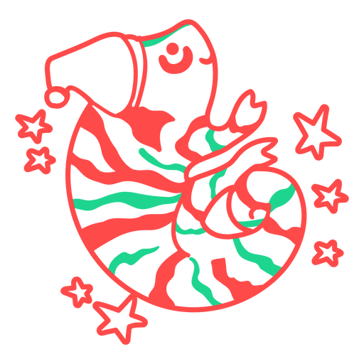 Design of a salamander with a peppermint pattern PNG Design