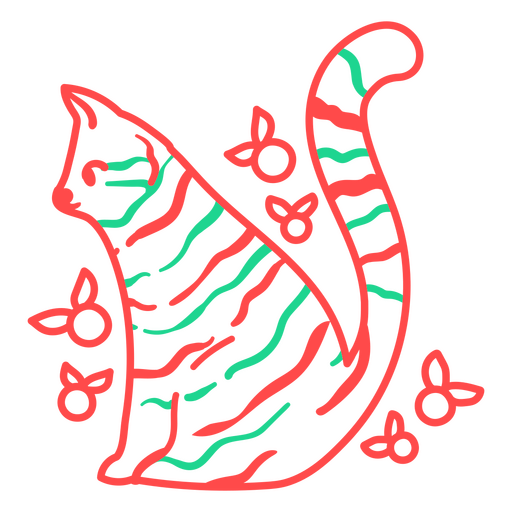 Cat peppermint design PNG Design