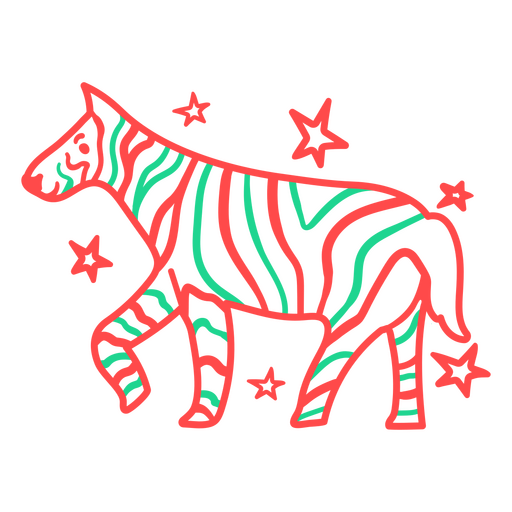 Padrão de zebra com um toque de menta Desenho PNG