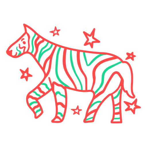 Zebra pattern with a peppermint twist PNG Design