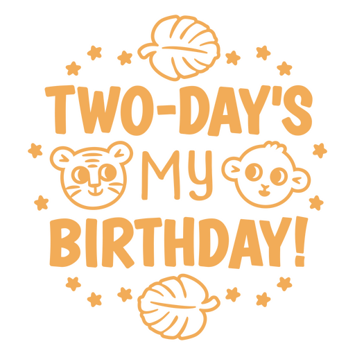 Two day's my birthday quote PNG Design