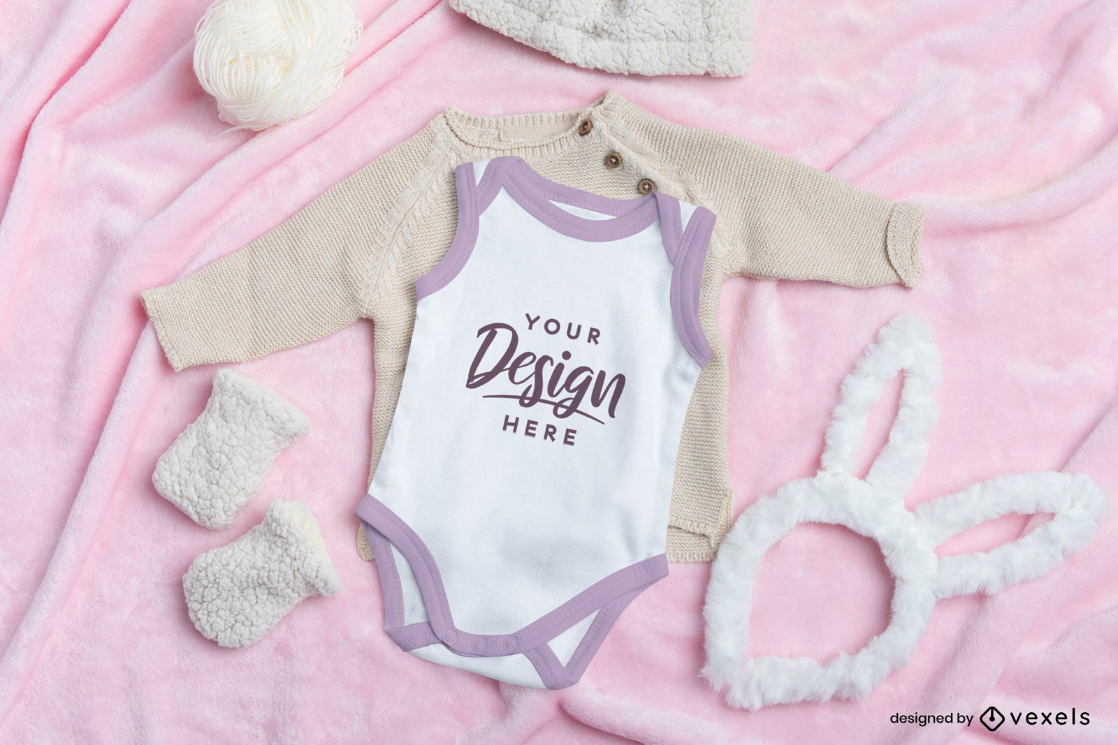 Babybody ohne Ärmel Mockup