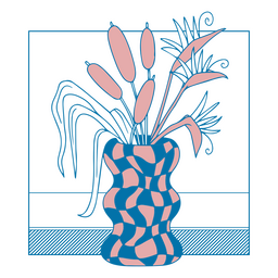 Natural flower vase PNG Design