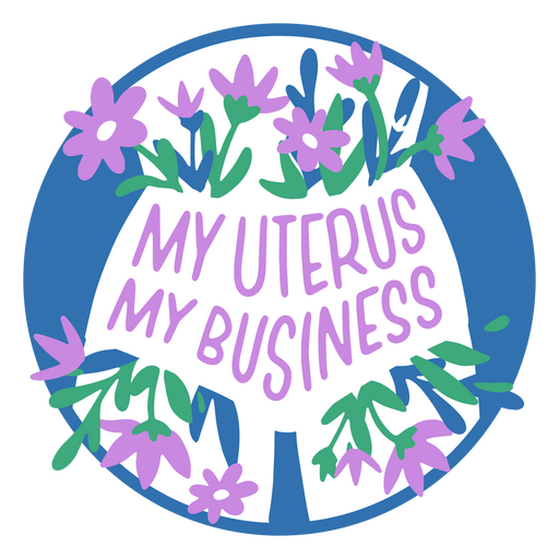 Mi útero mi insignia feminista de negocios Diseño PNG
