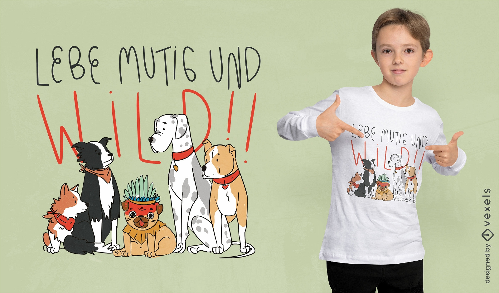 Group of dogs animals t-shirt design