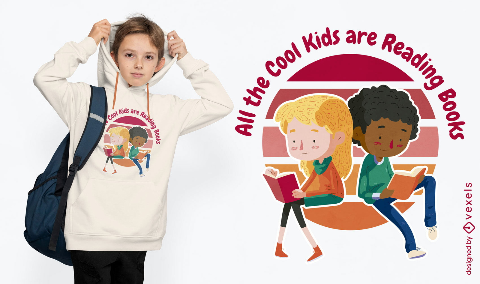 Kinder lesen Bücher T-Shirt-Design