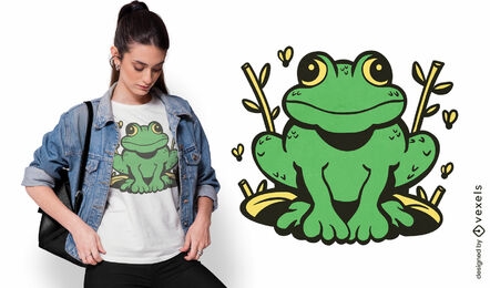 Lindo diseño de camiseta de animal anfibio de rana