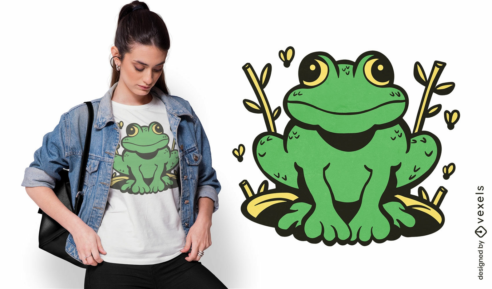 Lindo diseño de camiseta de animal anfibio de rana