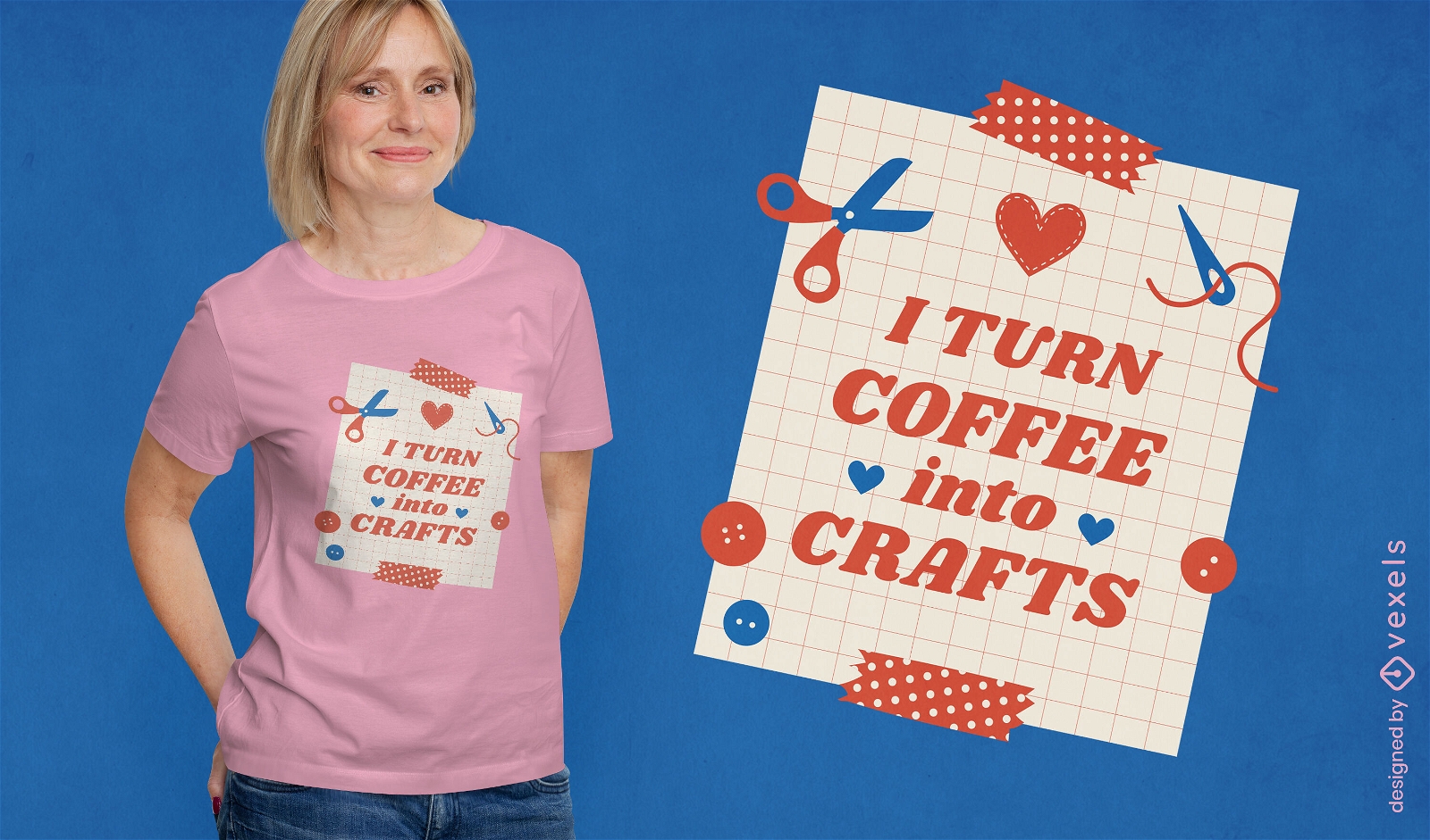 Kaffee in Bastel-T-Shirt-Design