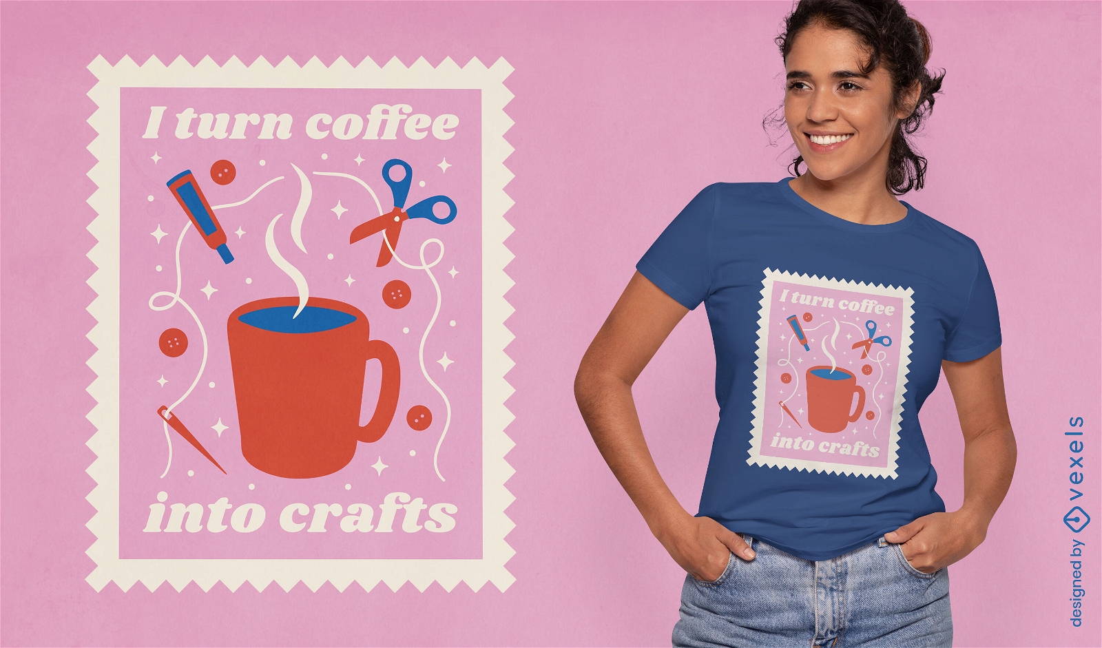 Design de t-shirt de cita??o de caf? de artes e of?cios