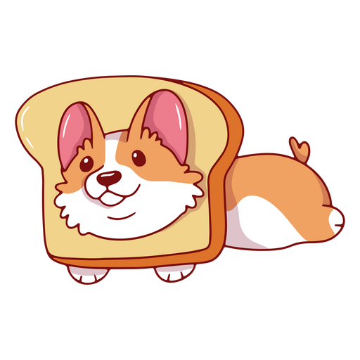 Corgi toast character PNG Design