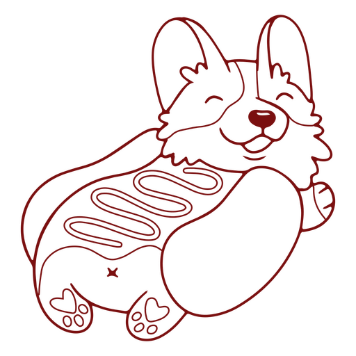 Curso de personagem de cachorro-quente corgi Desenho PNG