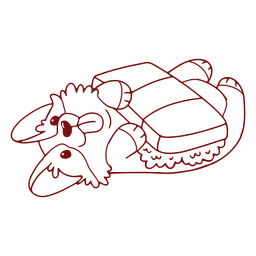 Curso de personagem de sushi corgi Desenho PNG